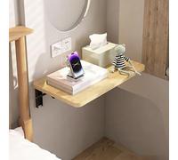 Mesa plegable de pared, mesa abatible de pared, mesa desplegable con soportes metálicos plegables, mesa plegable de pared para espacios reducidos, hogar, oficina, cocina, lav Wood 60x40cm/23.6x15.7in