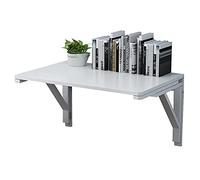 Mesa plegable de pared Mesa abatible, madera blanca |Escritorios plegables para trabajar en casa, mesa de comedor de cocina, escritorio flotante para computadora colgante, ahorro de espacios pequeños