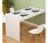 Mesa plegable de pared, mesa de caída tipo L, escritorio flotante que ahorra espacio, mesa de pared de madera, escritorio compacto montado en la pared para espacios pequeños, muebles plegables