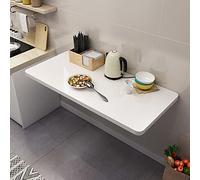 Mesa plegable de pared - Mesa de cocina ajustable de madera de 50 cm a 120 cm, disponible en negro, azul, blanco, amarillo, perfecta para estudio, cocina, lavandería, bar