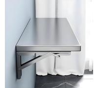Mesa plegable de pared - Mesa de comedor oculta de acero inoxidable fácil de alto 50 kg de capacidad de carga de 19.7 x 15.7 pulgadas, diseño compacto, solución de ahorro de espacio para habitaciones