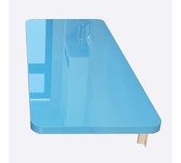 Mesa plegable de pared - Mesa de madera con diseño de hojas, mesa flotante, banco de trabajo que ahorra espacio para oficina, dormitorio, baño, capacidad de carga de 70 kg, acabado azul
