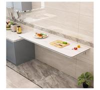 Mesa plegable de pared para cocina, ahorro de espacio, 50 x 50 cm, estación de trabajo flotante blanca, estante de pared compacto, versátil escritorio de pared plegable para el hogar y la oficina