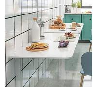 Mesa plegable de pared para cocina, barra de desayuno, 40 x 120 cm, estación de trabajo para computadora, para el hogar, oficina, garaje, balcón, escritorio de trabajo flotante con hojas caídas