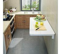 Mesa plegable de pared para cocina, barra de desayuno con soporte, estante de pared plegable blanco para oficina en casa, trabajo, tamaño grande, 100 x 60 cm, estación de trabajo para computadora.