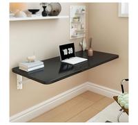 Mesa plegable de pared para laptop, oficina, comedor, balcón, dormitorio, baño, cocina, escritorio flotante que ahorra espacio (90 x 40 cm), color negro