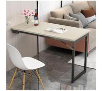 Mesa plegable de pared que ahorra espacio, 100 x 60 cm, escritorio flotante para espacios pequeños, estación de trabajo plegable versátil para cocina y sala de estar, diseño compacto y elegante
