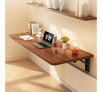 Mesa plegable de pared que ahorra espacio, escritorio compacto de madera para espacios pequeños, oficina de estudio multifuncional de 60 x 40 cm, fácil instalación, perfecto para oficina en casa y