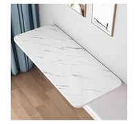 Mesa plegable de pared que ahorra espacio, escritorio compacto para comedor y oficina, versátil banco de trabajo y solución de lavandería, elegante acabado de grano de piedra blanca para espacios