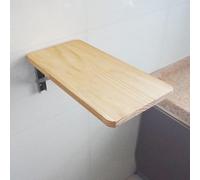 Mesa plegable de pared que ahorra espacio para cocina y sala de estar, madera maciza con soportes de acero inoxidable, escritorio plegable compacto para comedor y computadora (80 x 40 cm)