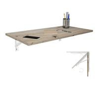 Mesa Plegable de Pared Tablero de Escritorio 80x40 cm en Roble nudoso Mesa Plegable Mesa de Comedor Mesa de Cocina para la Pared Mesa de Bar Mesa de pie Mesa de Pared Mesa Plegable para la Pared