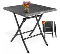 Mesa plegable de poliratán Rom antracita 75 x 65 x 65 cm