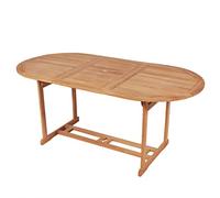 Mesa plegable de teca para exteriores, 180 x 90 x 75 cm, ahorra espacio, piel de jardín y balcón, diseño clásico resistente a la intemperie para comedor de patio