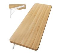 Mesa plegable flotante de pared para ahorrar espacio, para el hogar, oficina, estudio, cocina, comedor, acabado de nogal claro, 120 x 40 cm, estación de trabajo multifuncional