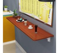 Mesa plegable flotante de pared para computadora, ahorro de espacio, para cocina, comedor, bar, acabado de teca (50 x 30 cm), para lavandería y dormitorio