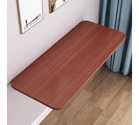 Mesa plegable flotante de pared que ahorra espacio, 60 x 40 cm, mesa de comedor plegable con acabado de teca, pequeña mesa de pared para portátil para cocina y uso doméstico