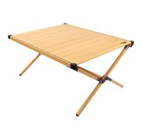 Mesa Plegable Glamping Desmontable con Bolsa de Transporte, 88,5x70,5x43 Cm, Tierra