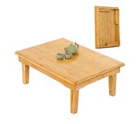 Mesa plegable japonesa, mesa de comedor baja, mesa de centro a nivel del suelo, mesa de meditación para el hogar, sala de estar, oficina, ahorro de espacio y diseño versátil.