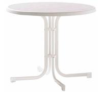 Mesa Plegable Jardín Terraza H: 72cm Blanco Mueble para Balcón Ø 86cm