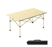 Mesa plegable ligera para exteriores, mesa de picnic de metal resistente al óxido para camping, actividades de playa, portátil, uso al aire libre, ideal para picnics y reuniones