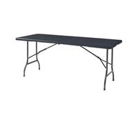 Mesa plegable ljusnarsberg exterior metal/plástico 180x75x72cm - negro [en.casa]