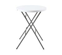 Mesa plegable ljusnarsberg exterior metal/plástico ø80x110cm - blanco [en.casa]