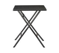 [en.casa] Mesa Plegable Exterior Mesa Cuadrada de Jardín para Eventos Recepciones Acampada Picnic Terraza Esctructura Metálica Tablero de Plástico 62x62x73cm - Efecto Ratán Negro