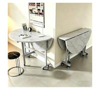 Mesa Plegable, Mesa Comedor Redonda Extensible, con 6 Ruedas Y Alas Abatibles, Mesas Plegables Portatiles, para Sala De Estar De Apartamento(Multi-Colored,59in)