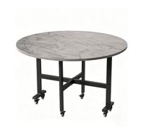 Mesa Plegable, Mesa Comedor Redonda Extensible, con Ruedas Y Alas Abatibles, Mesas Plegables Portatiles, para Sala De Estar De Apartamento(Multi-Colored,51.2in)