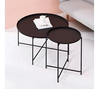 Mesa Plegable Mesa de Centro Mesa Auxiliar Mesa de té de Suelo para Sentarse, Baja, con Patas Cruzadas, Mesa de Centro Redonda de Metal, Mesa de cóctel, Mesa de Centro nórdica Moderna, senci