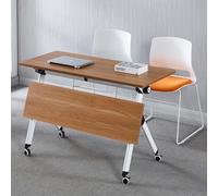 Mesa Plegable, Mesa Plegable Para Seminarios Y Conferencias, Mobiliario Moderno Para Oficinas Y Salas De Formación, Diseño Móvil Con Tablero Abatible Para Aulas Y Salas De Reuniones(C,140*50*75CM)