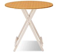 Mesa plegable, mesa redonda plegable para patio, mesa de comedor portátil al aire libre, marco de madera (color: E) (D)