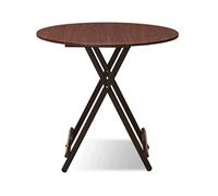 Mesa plegable, mesa redonda plegable para patio, mesa de comedor portátil al aire libre, marco de madera (color: E) (E)