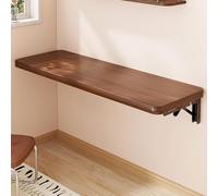 Mesa plegable montada en la pared, ahorro de espacio, para lavandería y oficina en casa, estación de trabajo funcional para colgar en la cocina y comedor, acabado de nogal (60 x 24 cm)