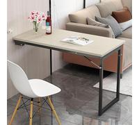 Mesa plegable montada en la pared con patas de soporte retráctiles, escritorio flotante para división convertible de pared, ideal para pequeños espacios interiores en sala de estar o comedor