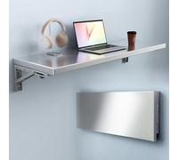 Mesa plegable montada en la pared, escritorio ajustable de acero inoxidable que ahorra espacio para áreas pequeñas, 100 x 40 cm, perfecto para el hogar, la oficina y la cocina