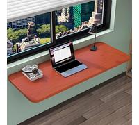Mesa plegable montada en la pared, escritorio de ahorro de espacio para oficina en casa, estudio o comedor, escritorio flotante de teca de 90 x 40 cm, para una vida minimalista y pequeña