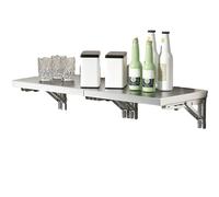 Mesa plegable montada en la pared, escritorio de hoja abatible de acero inoxidable para espacios pequeños, estación de trabajo flotante resistente para cocina, barra de desayuno(L120xW50cm/L47xW20in)