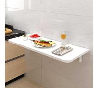 Mesa plegable montada en la pared, escritorio flotante que ahorra espacio para una estación de trabajo de redacción de computadoras portátiles, ideal para espacios pequeños, dormitorio, oficina en el