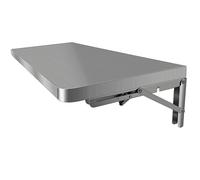 Mesa plegable montada en la pared, estante flotante de acero inoxidable, diseño plegable que ahorra espacio para almacenamiento de cocina y lavandería