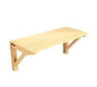 Mesa plegable montada en la pared, madera de pino, diseño de ahorro de espacio para oficina en casa, cocina, lavandería, garaje, comedor (70 x 50 cm), acabado natural