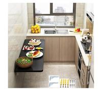 Mesa plegable montada en la pared para ahorrar espacio, escritorio flotante para espacios pequeños, color negro, 90 x 30 cm con esquinas redondeadas de seguridad, ideal para aprender a escribir y