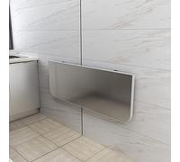 Mesa plegable montada en la pared para cocina, barra de desayuno, mesa de comedor de espacio pequeño, escritorio de trabajo para el hogar, oficina, garaje, jardín, lavandería, acero inoxidable