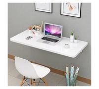 Mesa plegable montada en la pared para cocina y espacios pequeños, 90 x 50 cm, escritorio de pared que ahorra espacio, elegante mesa blanca de montaje en pared para uso doméstico