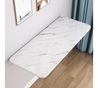 Mesa plegable montada en la pared para lavandería, taller, garaje, oficina, bar, cocina, comedor, ahorro de espacio, patrón de piedra blanca, 100 x 20 cm