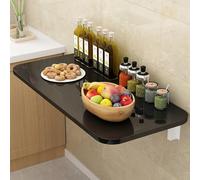 Mesa plegable montada en la pared que ahorra espacio, escritorio desplegable para sala de estar, cocina u oficina (negro, 100 x 50 cm) diseño versátil, elegante y resistente.
