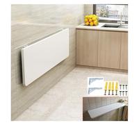Mesa plegable montada en la pared que ahorra espacio, escritorio flotante para escribir y aprender, 50 x 50 cm con esquinas redondeadas de seguridad, elegante diseño blanco para espacios pequeños