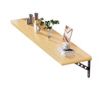Mesa plegable montada en la pared que ahorra espacio, versátil escritorio y estante de madera clara, 80 x 40 cm, perfecta para comedor, oficina en casa y espacios pequeños