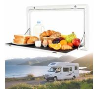 Mesa Plegable Montada en Pared para RV, Mesa de Picnic Plegable para RV con 2 Cerraduras para Camionetas y Campers, Capacidad de 20Kg para Caravana O Autocaravana, Estación de Trabajo A Without Light