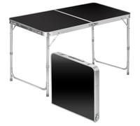 mesa plegable multifunción multiusos para camping y mercado, altura ajustable, auxiliar para acampar en el jardín, festivales y mercados (negra: 120 x 60 cm)
